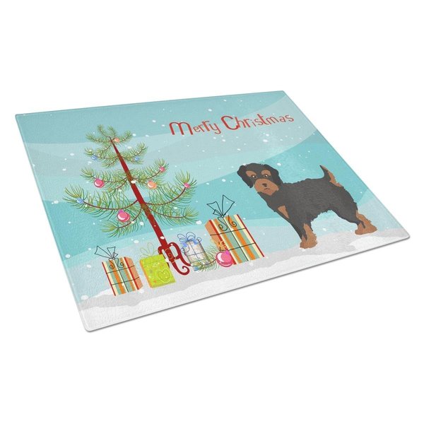 Carolines Treasures Yorkiepoo No.1 Christmas Tree Glass Cutting Board Large CK3882LCB